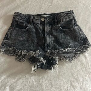PacSun Charcoal Frayed Jean Shorts